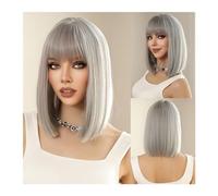 Pelucas Pelucas sintéticas rubias cortas rizadas Bob con flequillo Platium Golden pelucas de Cosplay de Lolita for mujeres fiesta diaria Cosplay resistente al calor Cabello Natural(Color:WL1209-1)