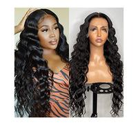 Pelucas Pelucas sueltas de encaje de onda profunda for mujeres negras Peluca sintética ondulada larga Pre arrancada Fibra resistente al calor Peluca de encaje con división en T con cabello de bebé Pel