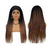 Pelucas Pelucas trenzadas con diadema for mujeres negras, 22-28 "pelucas trenzadas de caja larga Twist Crochet Hair Cornrow peluca trenzada peluca sintética con diadema Peluca de mujer (Color : T1B30