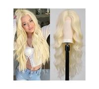 Pelucas Realistas Peluca de moda pelo largo y rizado, fibra sintética, seda alta temperatura, cobertura total Peinado de mujer(103f-golden)
