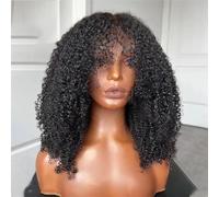 Pelucas Rizadas Cortas Pelucas Rizadas Afro Rizadas Con Flequillo Pelucas Humanas Remy Brasileñas De Densidad 200% Pelucas Rizadas Afro Cortas