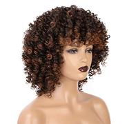 Pelucas Rizadas Cortas Pelucas Rizadas Afro Rizadas Mujeres Negras Raras Africanas Pelucas Onduladas Cortas Pelucas Sintéticas De Pelo Corto Pelucas Rizadas Pelucas Mixtas De Pelo Negro Natural, A, 1