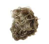Pelucas rizadas cortas sintéticas for mujer, peluca rubia con raíz oscura, peinado Natural ombré, fiesta de Cosplay diaria, 1 ud(OMBRE)