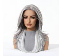 Pelucas Rizadas Ombré De 20 Pulgadas, Cabello En Capas con Frente De Encaje para Mujer, Peinado para Uso Diario, Cosplay Fiestas