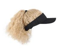 Pelucas Rizadas Sintéticas Sin Esfuerzo Diseño Integrado Para Mujeres Aspecto Natural Suave Fibras De Caballo Sombrero Playa Con Pelucas