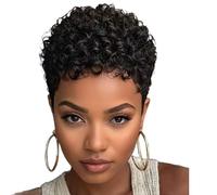 Pelucas Rizadas Sintéticas Transpirables Tocado De Fibra Rizos Cortos De Color Natural Para Peinado Rápido Pelucas Rizadas