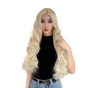 Pelucas Rubias Largas Con Ondas Naturales Raíz En Medio Con Frente De Encaje. Para Mujeres Cosplay, Fiestas Y Vacaciones 23 Pulgadas