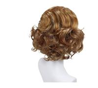 Pelucas rubias rizadas cortas for mujeres blancas, pelo sintético, peluca de repuesto Rubio ombré con flequillo, Cosplay diario for madre, 1 ud(Ombre Blonde)