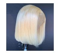 Pelucas Rubio Bob Pelucas Cabello humano Encaje Frontal Peluca Brasileña Remy Cabello Corto Recto Bob Encaje Pelucas for mujeres Pre desplumado Natural Hairline 613 HD Encaje Frontal Peluca Peluca de