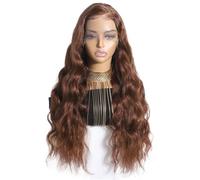 Pelucas sin cola del frente del cordón del cabello humano de las pelucas de la onda del cuerpo de Brown 13x5 for las mujeres 180 densidad(22 inch)