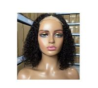 Pelucas sin pegamento, Wear and Go 5x5 Jerry Curly Bob Pelucas delanteras de encaje de cabello humano for mujeres negras 200 densidad(14inch)