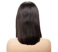 Pelucas Sintéticas Con Frente De Encaje, Peluca Corta Bob, Cabello Humano Liso, Línea De Cabello Natural, Peluca Remi Brasileña, Cabello Teñido De Densidad 150%, Peluca De Cabello Humano Con Frente D