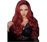 Pelucas Sintéticas Con Frente De Encaje Peluca Sintética Ondulada Para Dama Dama Roja Con Cabello Rizado Peluca Con Frente De Encaje Mujer Semi Cosida A Mano, 20 Pulgadas (16 Pulgadas)