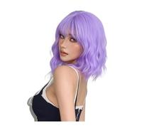 Pelucas sintéticas cortas, pelucas onduladas rizadas con flequillo para mujer, fiesta de cosplay, Halloween, pelucas coloridas bob, resistente al calor, uso diario