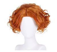 Pelucas sintéticas de color rosa claro ombré for mujer, peluca Cosplay Ondulado Natural a blanco con flequillo, disfraz resistente al calor, 1 ud(Orange)