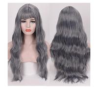 Pelucas sintéticas de peluca mujer rubia largas y onduladas con flequillo Peluca cosplay resistente al calor compatible with mujeres afroamericanas(P1B/27)