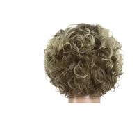 Pelucas sintéticas for mujeres mayores, peluca rizada rubia mezclada con flequillo, estilos de cabello Natural, disfraz corto señora mayor, 1 ud