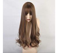 Pelucas sintéticas GHK con flequillo Pelucas rectas largas Pelucas de cabello natural azul púrpura para mujer Pelucas de cosplay Pelucas de fibra resistente al calor lc187
