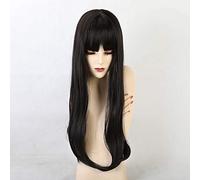 Pelucas sintéticas GJBXP con flequillo Pelucas rectas largas Pelucas de cabello natural azul púrpura para mujer Pelucas de cosplay Pelucas de fibra resistente al calor lc143-4