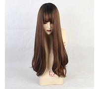 Pelucas sintéticas GJBXP con flequillo Pelucas rectas largas Pelucas de cabello natural azul púrpura para mujer Pelucas de cosplay Pelucas de fibra resistente al calor Lc204-2
