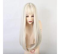 Pelucas sintéticas GJBXP con flequillo Pelucas rectas largas Pelucas de cabello natural azul púrpura para mujer Pelucas de cosplay Pelucas de fibra resistente al calor Lc169-6