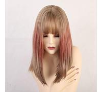 Pelucas sintéticas GJBXP con flequillo Pelucas rectas largas Pelucas de cabello natural azul púrpura para mujer Pelucas de cosplay Pelucas de fibra resistente al calor Lc199