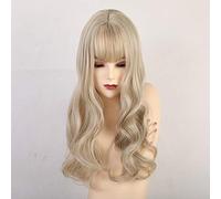 Pelucas sintéticas largas GJBXP con flequillo Pelucas de onda natural mixtas rubias marrones para mujeres blancas Pelucas de cosplay Pelucas de fibra resistente al calor Lc198-2