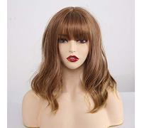 Pelucas sintéticas largas GJBXP con flequillo Pelucas de onda natural mixtas rubias marrones para mujeres blancas Pelucas de cosplay Pelucas de fibra resistente al calor Lc220