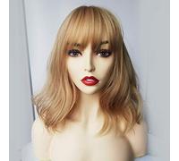Pelucas sintéticas largas GJBXP con flequillo Pelucas de onda natural mixtas rubias marrones para mujeres blancas Pelucas de cosplay Pelucas de fibra resistente al calor Lc210-3