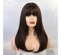 Pelucas sintéticas onduladas largas GHK con flequillo para mujeres Pelucas de cosplay afroamericanas Pelucas de fibra resistente al calor natural mezcladas rubias marrones lc167-5