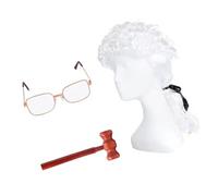 Pelucas sintéticas para cosplay de abogado, juez, pelucas largas rizadas onduladas para fiesta escolar