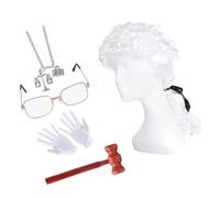 Pelucas sintéticas para cosplay de abogado, juez, pelucas largas rizadas y onduladas para fiesta escolar