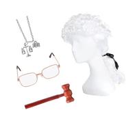 Pelucas sintéticas para cosplay de abogado, juez, pelucas largas rizadas y onduladas para fiesta escolar