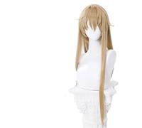 Pelucas sintéticas peluca de disfraces Cosplay, Peluca de pelo sintético de 100 cm de largo color champán, de silicona, for mujer, resistente al calor