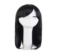 Pelucas sintéticas peluca de disfraces Cosplay, Peluca sintética resistente al calor de fibra de color negro ondulado medio, postizos de Halloween, flequillo, disfraz de cosplay, peluca rubia de carna