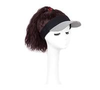 Pelucas Sombrero Peluca con cola de caballo Peluca Sombrero for mujer, Gorra deportiva for el sol con cola de caballo rizada Sombrero sintético Peluca Sombrero de béisbol ajustable Peluca Peluca de mu