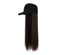 Pelucas Sombreros De Mujer Pelucas Sombreros Negros Pelucas Negras Y Sombreros Cabello Largo Y Liso Baila Morena (BK2, One Size)