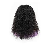 Pelucas Testa Glueless Water Wave Diadema Peluca Cabello humano Máquina completa Remy Cabello indio Negro natural for mujeres 150% Densidad Peluca de mujer(Size:28 inch)