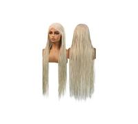 Pelucas trenzadas Cornrow Box for mujer, peluca frontal de encaje completo con trenzas sintéticas de diosa de parte lateral de 36" Aspecto natural(Blonde)