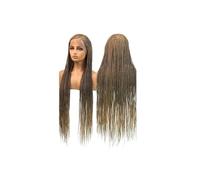 Pelucas trenzadas Cornrow Box for mujer, peluca frontal de encaje completo con trenzas sintéticas de diosa de parte lateral de 36" Aspecto natural(1B27)