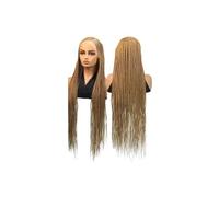 Pelucas trenzadas Cornrow Box for mujer, peluca frontal de encaje completo con trenzas sintéticas de diosa de parte lateral de 36" Aspecto natural(27)