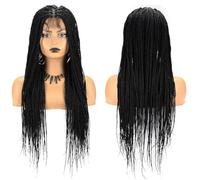 Pelucas Trenzadas De 26 Pulgadas Para Mujeres Negras Pelucas Trenzadas De Encaje Pelucas Frontales De Encaje Trenzado Sintético Sin Nudos