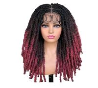 Pelucas trenzadas de encaje completo de 20 pulgadas for mujeres, cabello de crochet, rastas, extensiones de trenzas, cabello sintético(1B-350RBUG)