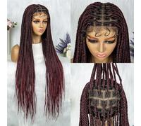 Pelucas Trenzadas De Encaje Completo, Peluca Con Malla Frontal Sintética, Trenza Con Pelo De Bebé, Pelucas Delanteras De Encaje Trenzado, Peluca Trenzada En Caja Sin Nudos