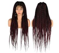 Pelucas Trenzadas Pelucas Delanteras De Encaje Sin Nudos Para Mujeres Negras Trenzas Peluca De Trenzas Sintéticas Locs