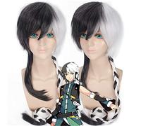 Pelucas Vocaloid Yuezheng Longya 120cm Negro Blanco Largo Trenza recta Cabello Resistencia al calor Pelo sintético Cosplay Disfraz Peluca