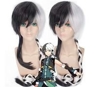 Pelucas Vocaloid Yuezheng Longya 120cm Negro Blanco Largo Trenza recta Cabello Resistencia al calor Pelo sintético Cosplay Disfraz Peluca