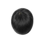 Pelucas y peluquín de 6 pulgadas for hombre, cabello humano, encaje MoNo con NPU alrededor, ligero y transpirable. Suave y Transpirable(20x24cm)