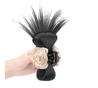 Peluces De Fibra Sintética Capacal La Piel Central Cabello Faux Halfhed Suptor Con Diseño Flores Para Un Bollo Cabello Peinado Rápido