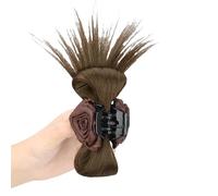 Peluces De Fibra Sintética Capacal La Piel Central Cabello Faux Halfhed Suptor Con Diseño Flores Para Un Bollo Cabello Peinado Rápido